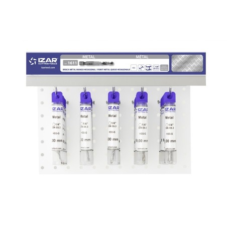 Ref. 1611 broca hss hexagonal 1/4 din e6.3 metal IZAR