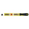 Lima de mecánico triangular con mango negro en funda
